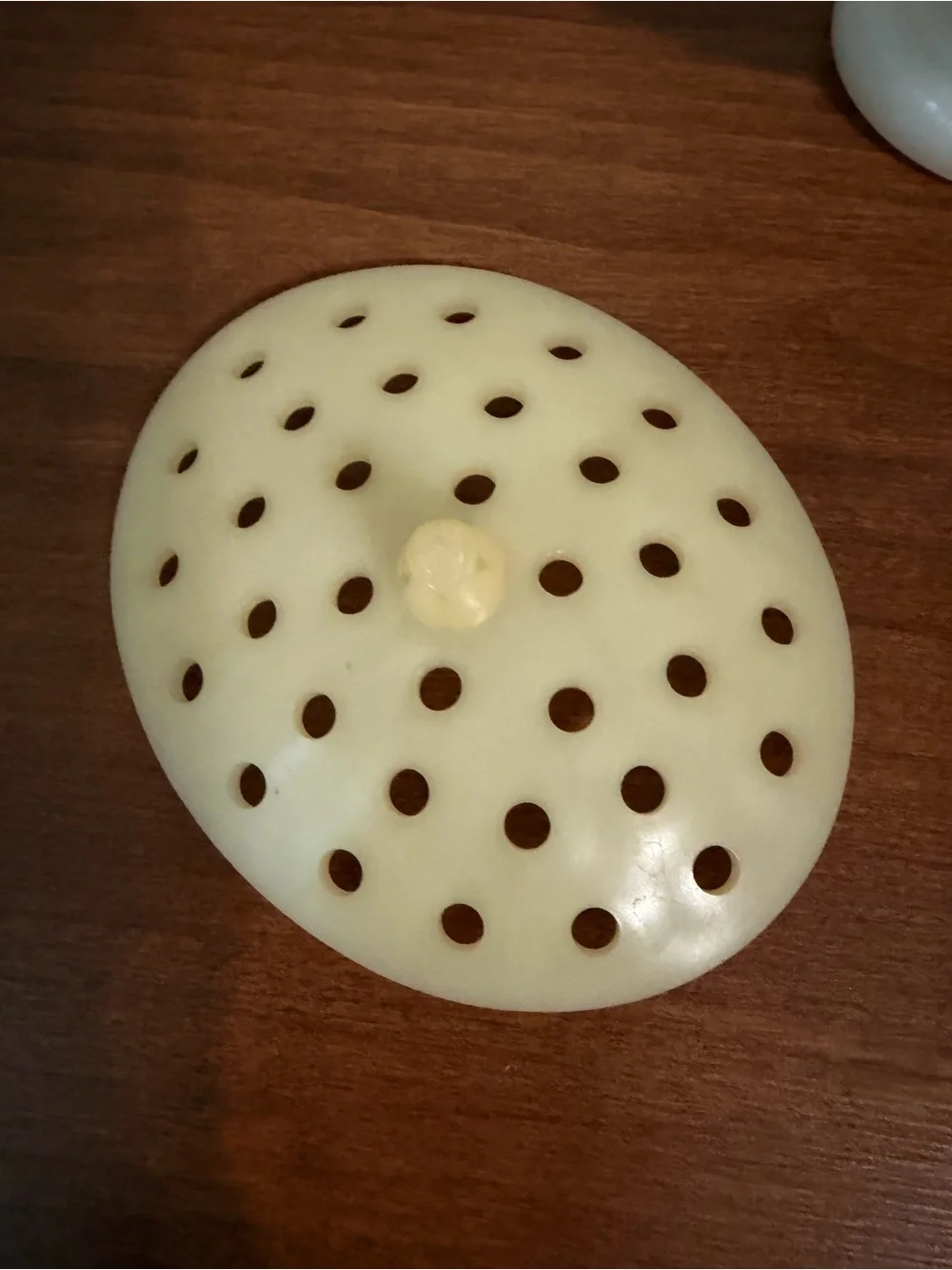 Vtg AVON Milk Glass Rose Design Soap Dish /Trinket Bowl with Floral Frog Top